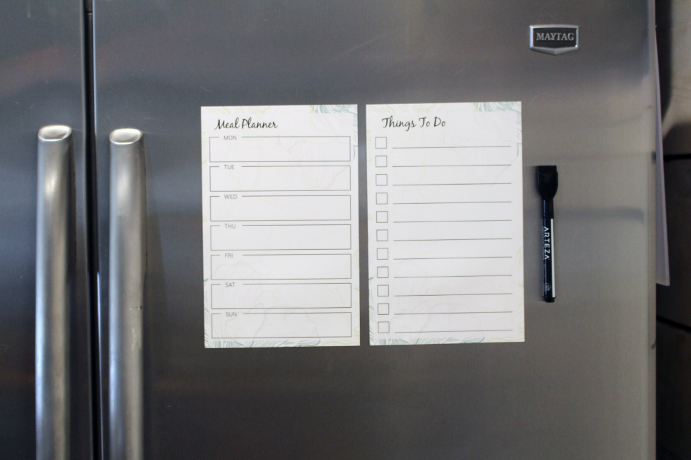 magnetic meal planner for fridge